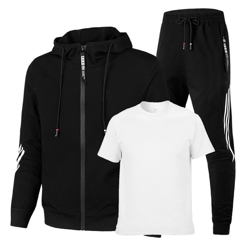 Men's suits Solid color Hoodies hip hop harajuku Casual Fashion Sportswear Men's sweatshirt+T-shirt+sports pants 3-piece set
Men's suits Solid color Hoodies hip hop harajuku Casual Fashion Sportswear Men's sweatshirt+T-shirt+sports pants 3-piece set