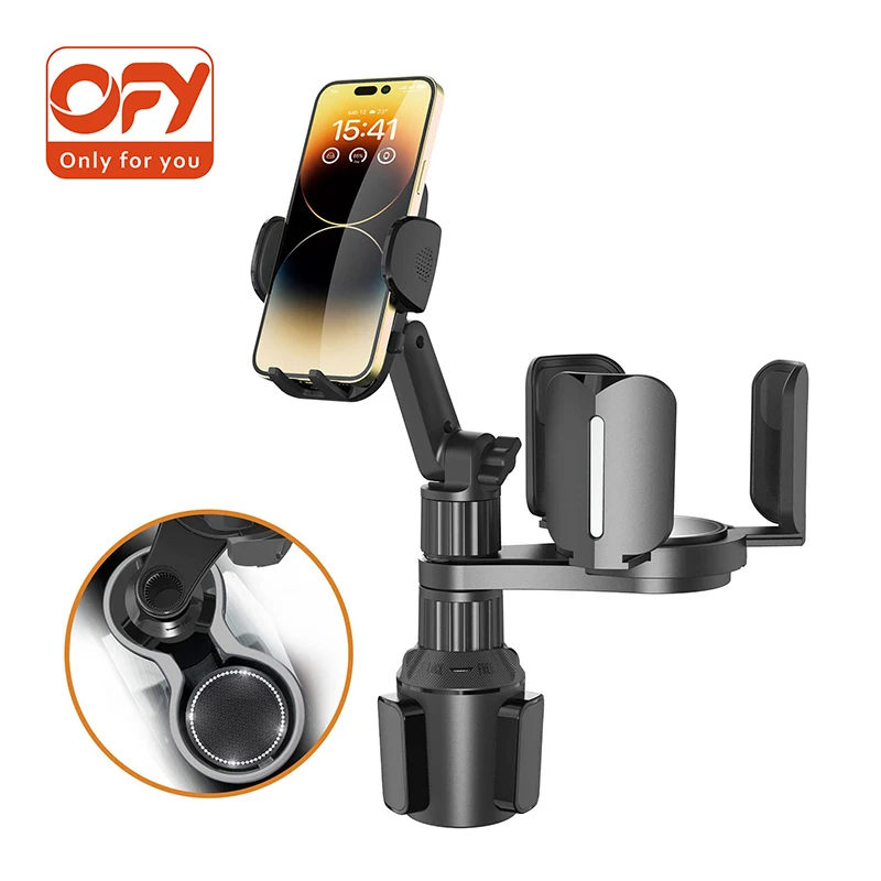 

OFY Car Cup Holder Phone Mount 360 Rotatable Cup Holder Expander With Adjustable Base For iPhone Samsung and All 4-6" Cell Phone