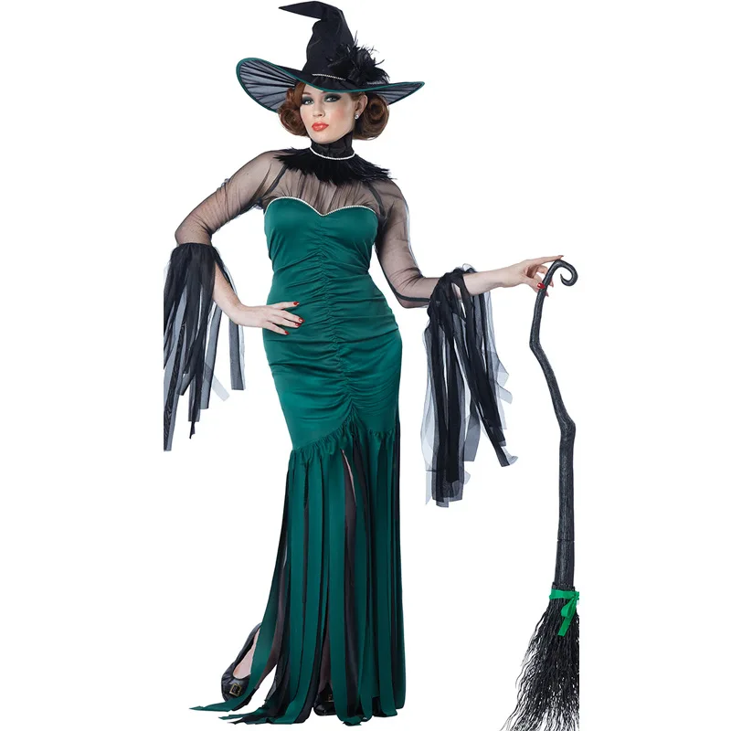

Halloween Adult Women Carnival Party Devil Witch Costume Day of The Dead Evil Elve Vampire Stage Performance Fancy Dress