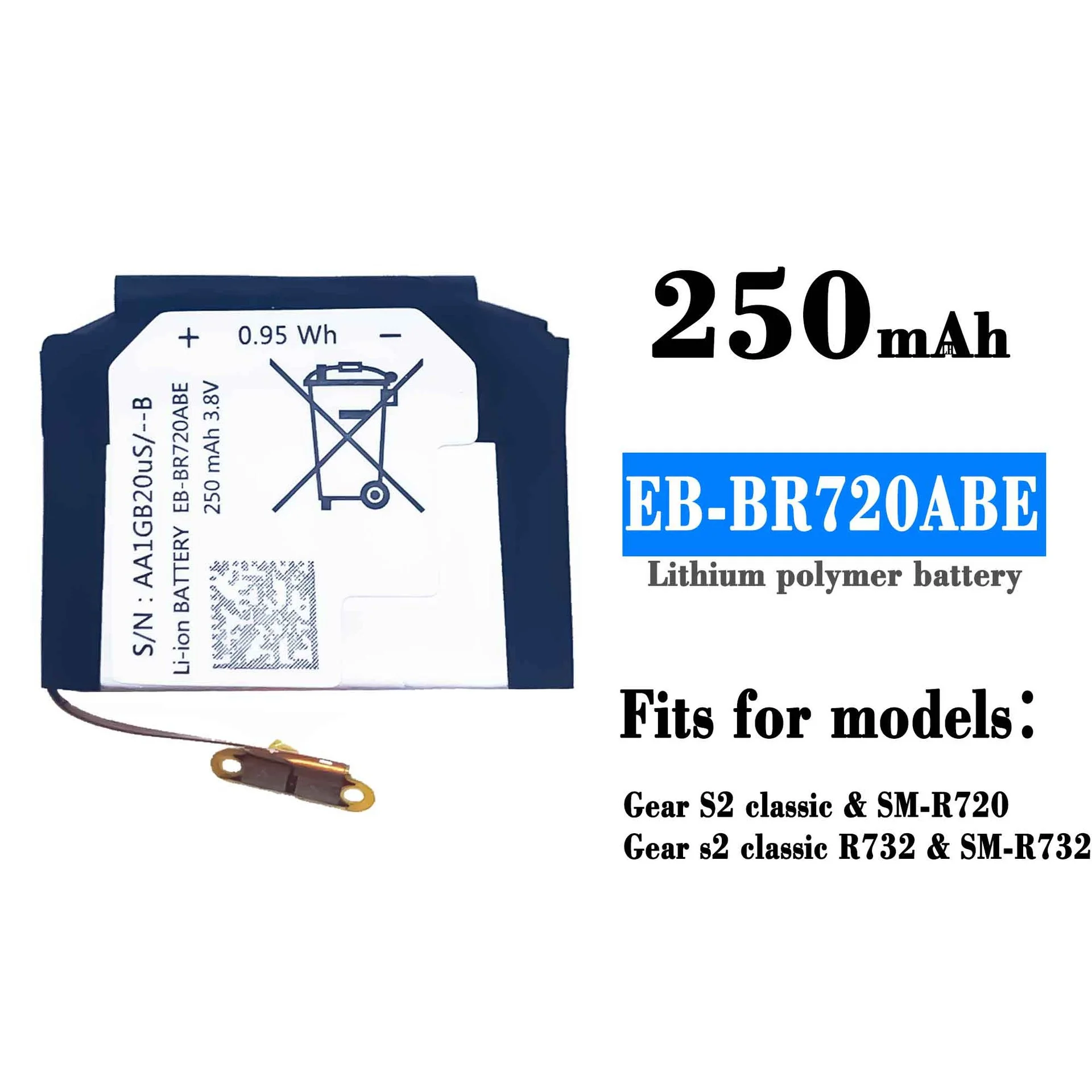 Battery For Samsung New Battery For Samsung Gear S2 Classie SM-R720 Gear 82 Classic R732 SM-R732 EB-BR720ABE Watch +Free Tools
Battery For Samsung New Battery For Samsung Gear S2 Classie SM-R720 Gear 82 Classic R732 SM-R732 EB-BR720ABE Watch +Free Tools