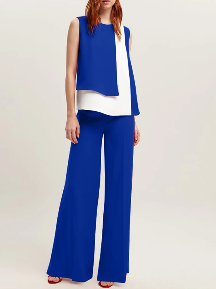 ZANZEA Fashion Women Elegant Summer Sleeveless Patchwork Blouse OL Suits Matching Sets 2PCS Urban Tracksuit Wide Leg Pants Sets
ZANZEA Fashion Women Elegant Summer Sleeveless Patchwork Blouse OL Suits Matching Sets 2PCS Urban Tracksuit Wide Leg Pants Sets
