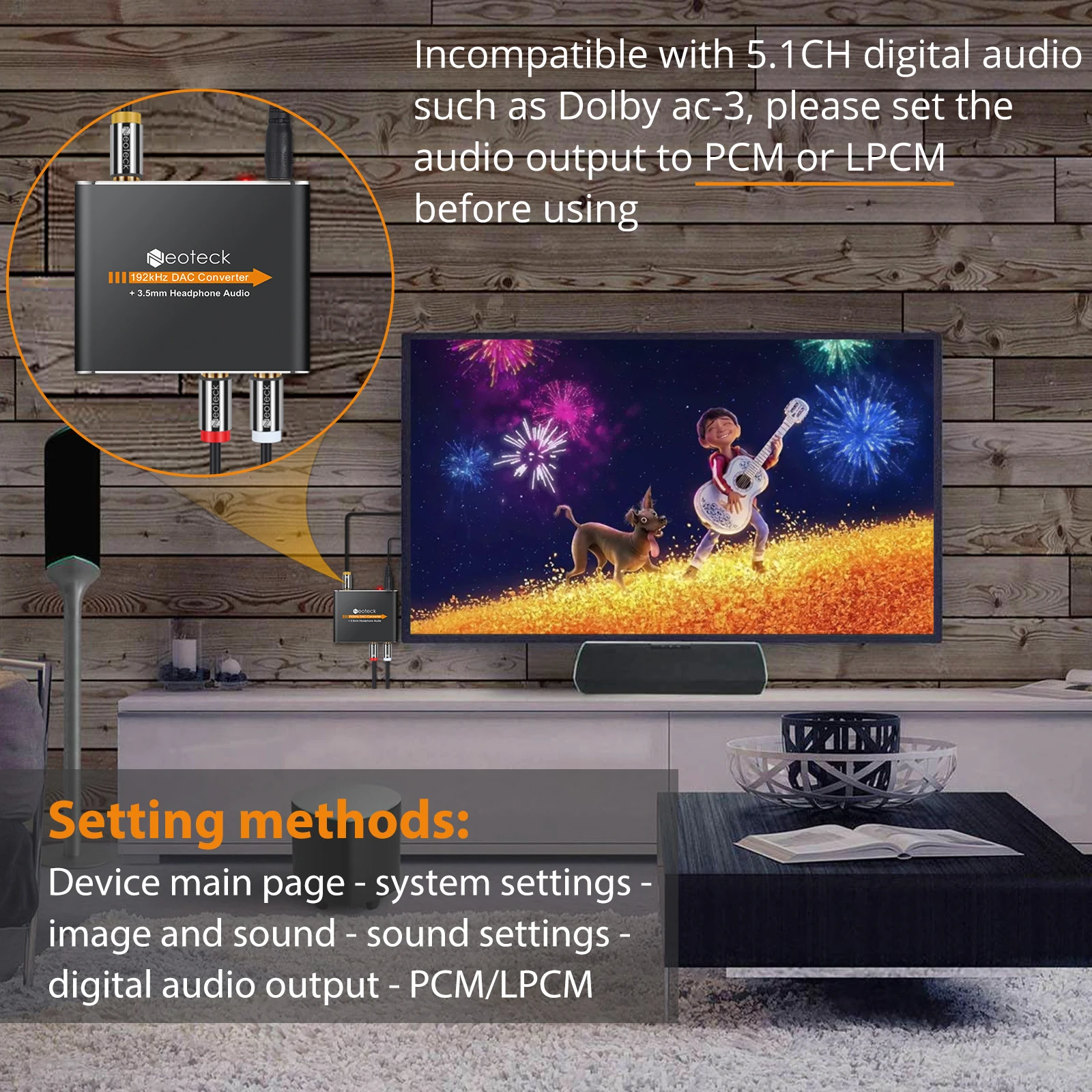 Аудиоконвертер Neoteck 192 кГц коаксиальный оптический Toslink RCA R/L ЦАП для усилителя HDTV -