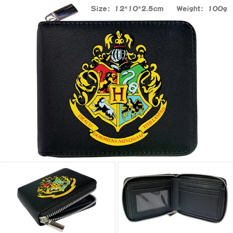 

Harry Potter Purses Wallet Peripheral Zipper PU Purse Zero Purse Male Female Student Half Folded Short Style Portable Card Bag