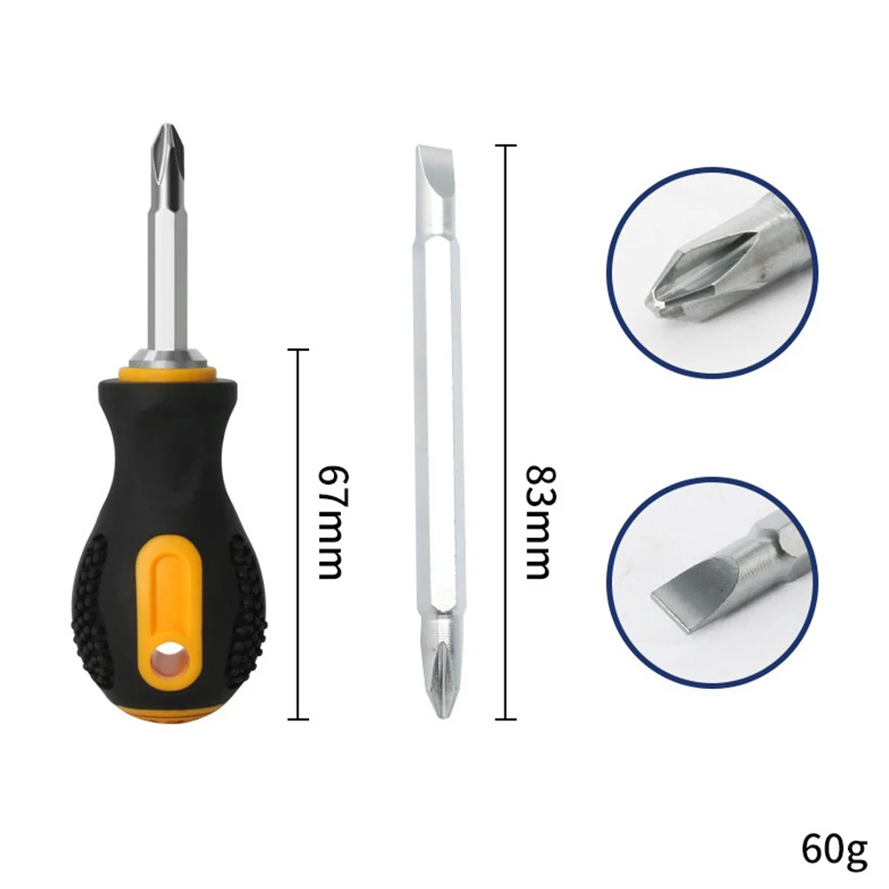 2 In 1 Screwdriver 67mm Slotted Cross Head Screwdriver Bits 83mm For Table Chair Home Improvement Car Repairing Hand Manual Tool
2 In 1 Screwdriver 67mm Slotted Cross Head Screwdriver Bits 83mm For Table Chair Home Improvement Car Repairing Hand Manual Tool