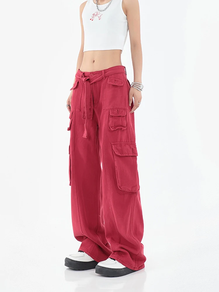 Streetwear Y2k Women's Retro Rose Red Overalls Jeans Fashion New Style Women's Trousers Sexy Low Waist Loose Casual Trousers
Streetwear Y2k Women's Retro Rose Red Overalls Jeans Fashion New Style Women's Trousers Sexy Low Waist Loose Casual Trousers