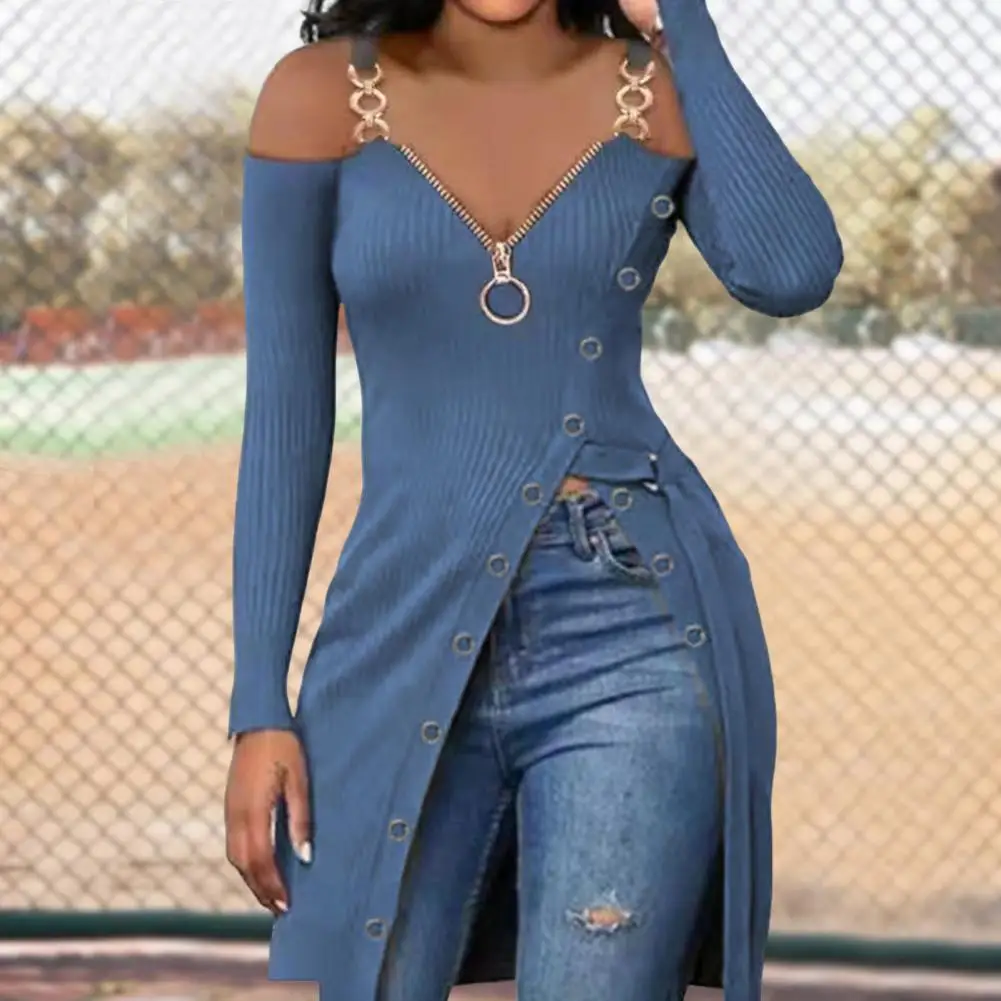 Women Blouse Buttoned Decor Tunic Blouse Irregular Split Hem Mid-Length Pullover Blouse
Women Blouse Buttoned Decor Tunic Blouse Irregular Split Hem Mid-Length Pullover Blouse