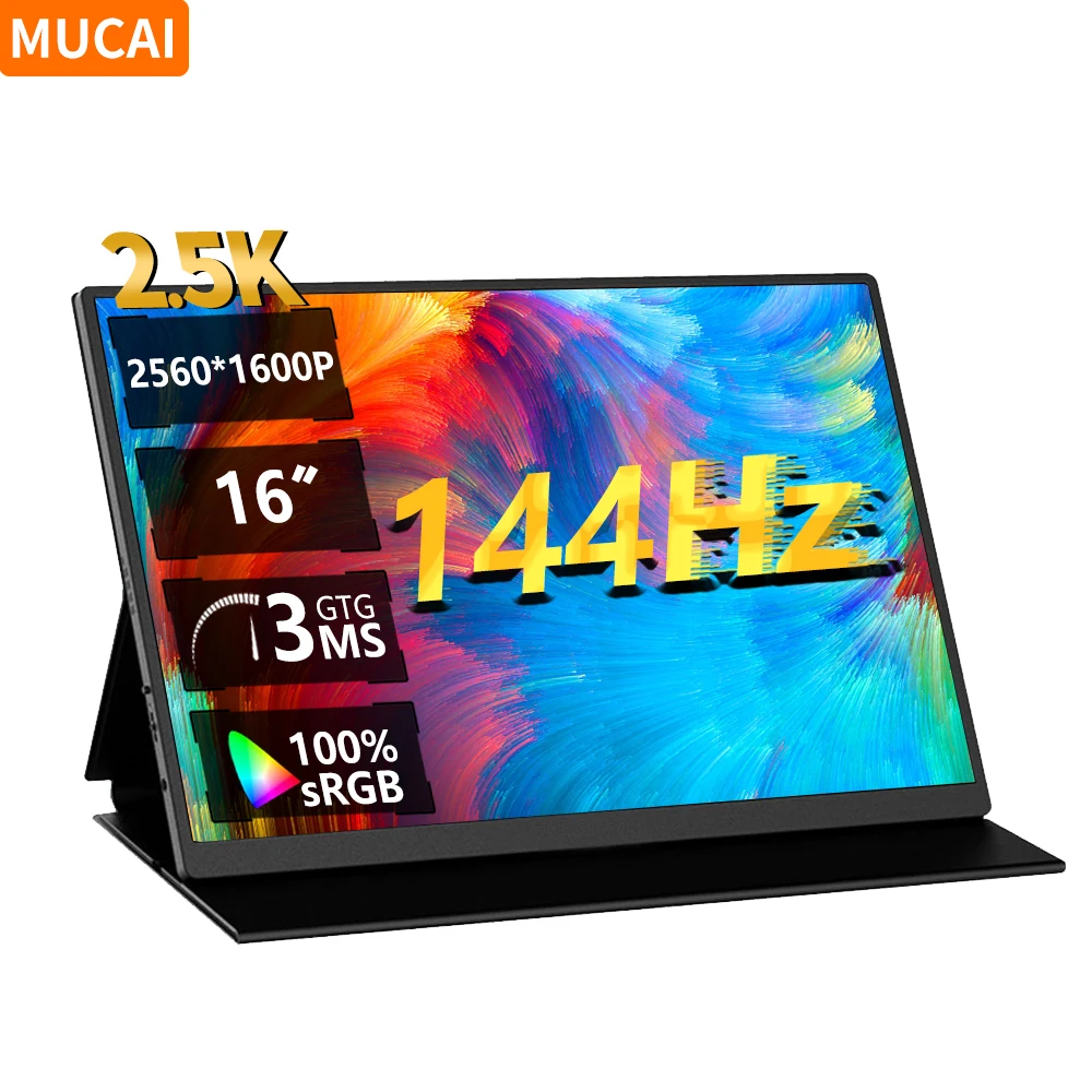 MUCAI 16 lnch 144Hz Portable Monitor 2.5K Display 2560*1600 16:10 100%sRGB 500Cd/m² Game Screen For Laptop Mac Xbox PS4/5 Switch
MUCAI 16 lnch 144Hz Portable Monitor 2.5K Display 2560*1600 16:10 100%sRGB 500Cd/m² Game Screen For Laptop Mac Xbox PS4/5 Switch