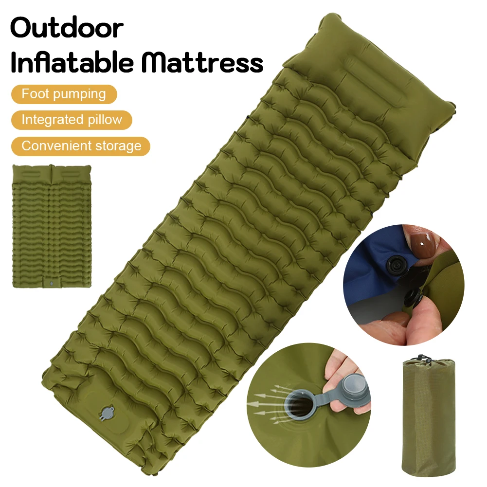 Outdoor Camping Inflatable Mattress Folding Sleeping Pad with Pillow Fast Inflate & Deflate Sleeping Mat for Hiking Backpacking
Outdoor Camping Inflatable Mattress Folding Sleeping Pad with Pillow Fast Inflate & Deflate Sleeping Mat for Hiking Backpacking