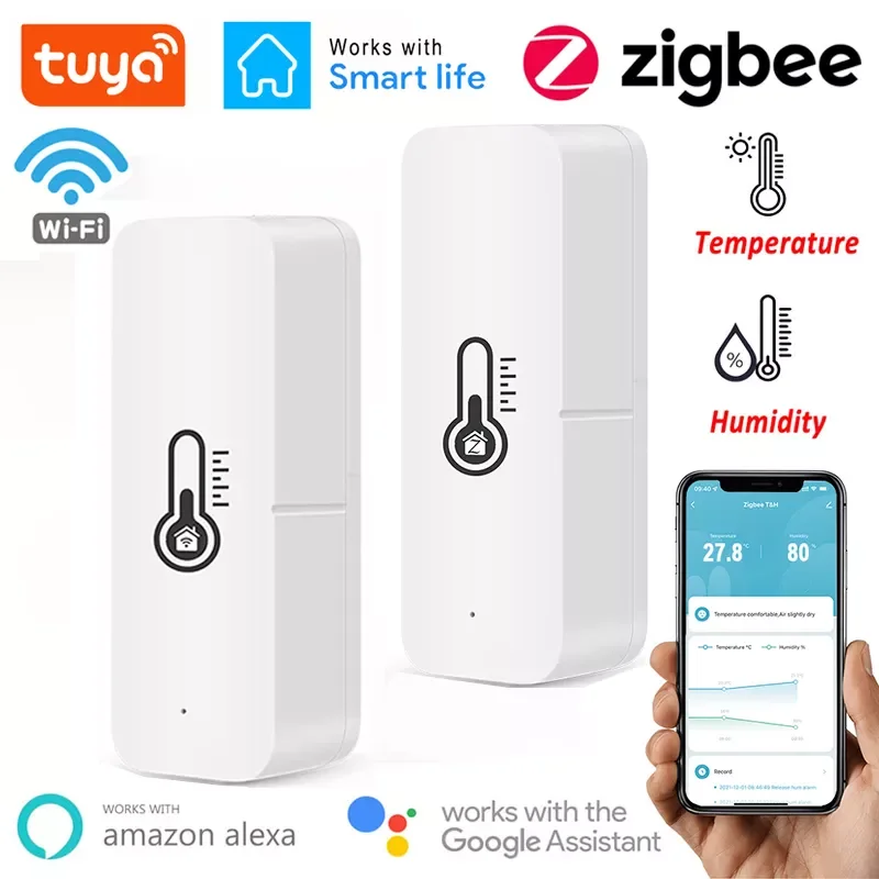 Датчик температуры и влажности Tuya Wi-Fi Zigbee, комнатный гигрометр-контроллер для умного дома, приложение для мониторинга для Alexa Google Home
Датчик температуры и влажности Tuya Wi-Fi Zigbee, комнатный гигрометр-контроллер для умного дома, приложение для мониторинга для Alexa Google Home