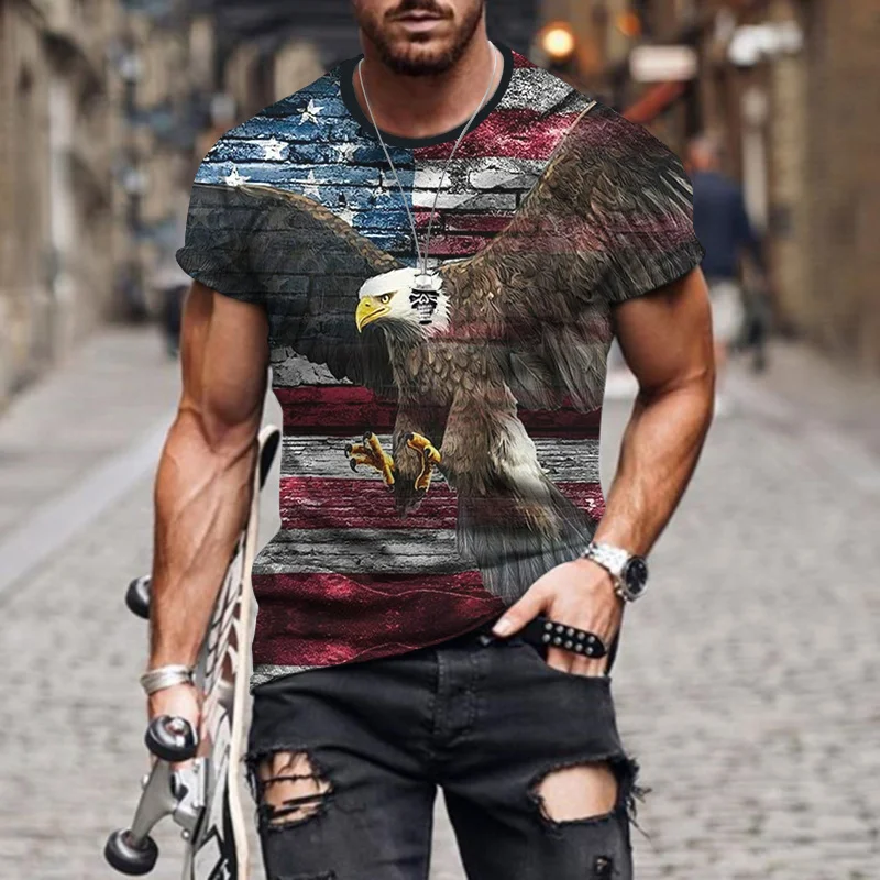 Summer American Flag Print men Casual Fashion T-shirt Around Neck Loose Oversize Muscle Streetwear Clothing Man Tshirt Tops
Summer American Flag Print men Casual Fashion T-shirt Around Neck Loose Oversize Muscle Streetwear Clothing Man Tshirt Tops