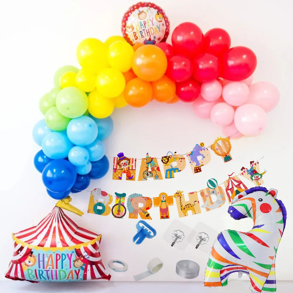 SURSURPIRSE Circus Theme Red Yellow Blue Balloon Garland Arch Kit Zebra Tent Round Foil Balloon for Kids Birthday Party Supplies
SURSURPIRSE Circus Theme Red Yellow Blue Balloon Garland Arch Kit Zebra Tent Round Foil Balloon for Kids Birthday Party Supplies