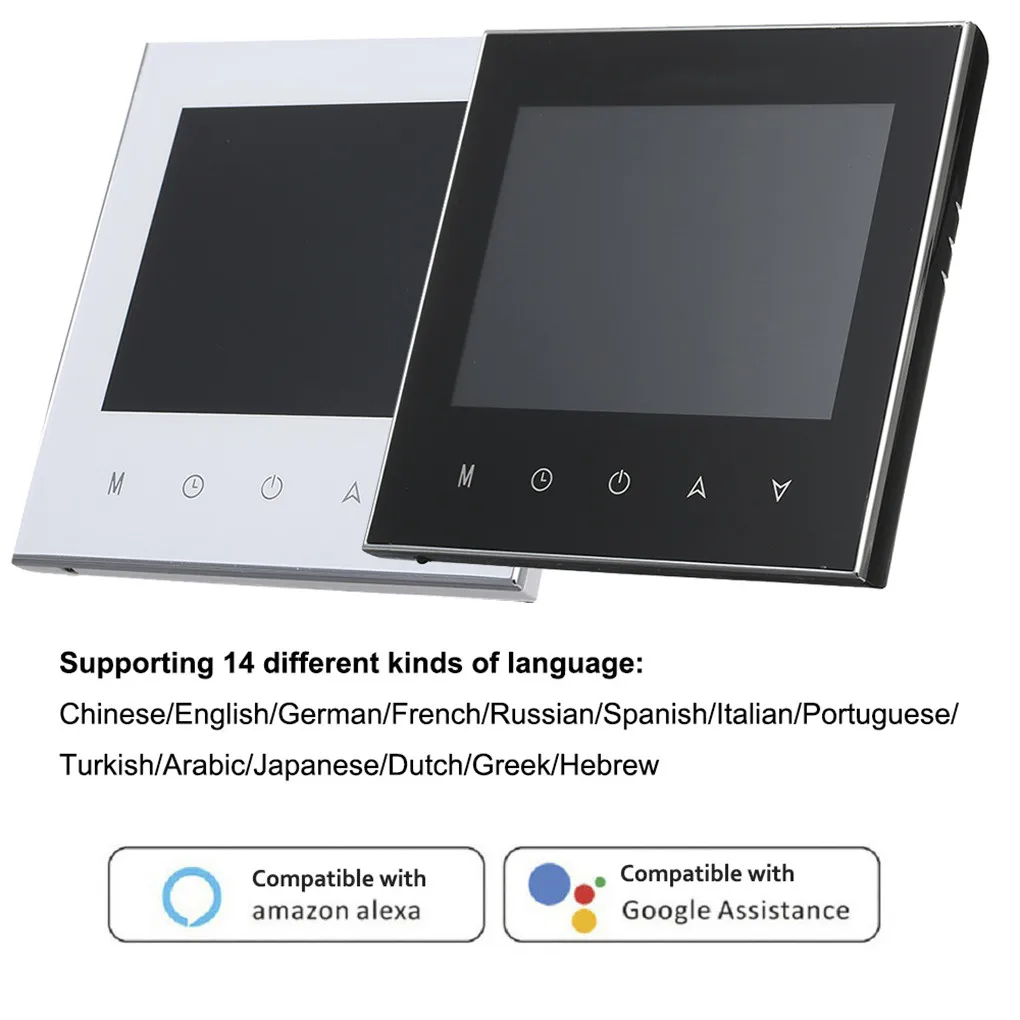 WiFi Voice Control Thermostat LCD Display Heater Temperature Controller Water Heating Interface White 
WiFi Voice Control Thermostat LCD Display Heater Temperature Controller Water Heating Interface White