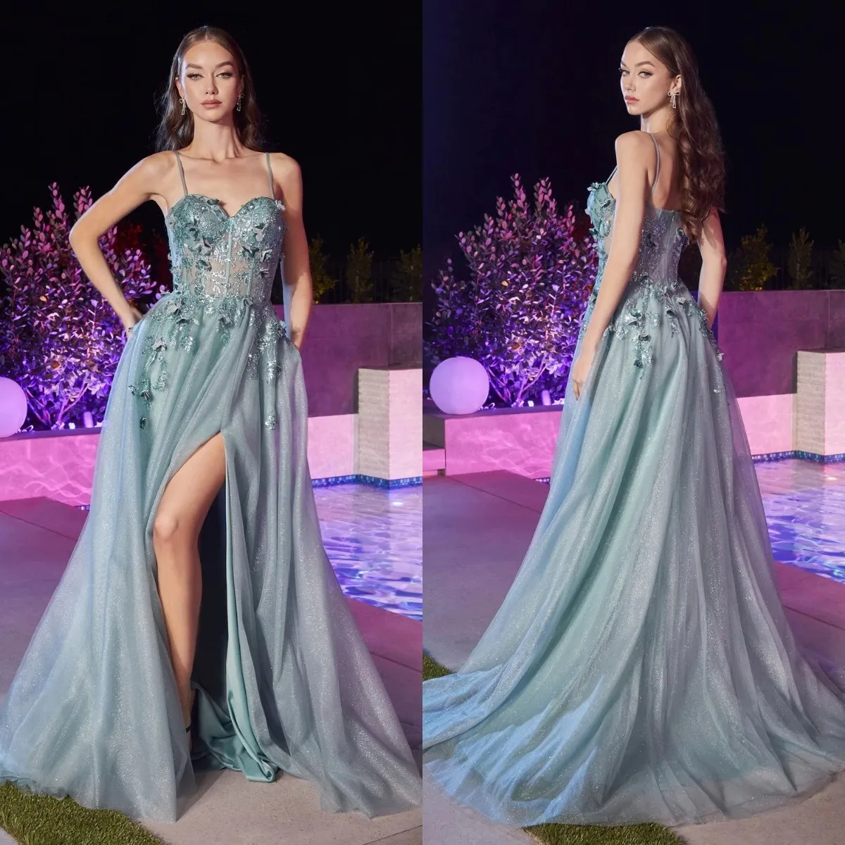 Sage Green Evening Dresses Appliques Sweetheart Prom Gowns Sexy Side Split Sleeveless Celebrity Wedding Party Women Dresses
Sage Green Evening Dresses Appliques Sweetheart Prom Gowns Sexy Side Split Sleeveless Celebrity Wedding Party Women Dresses