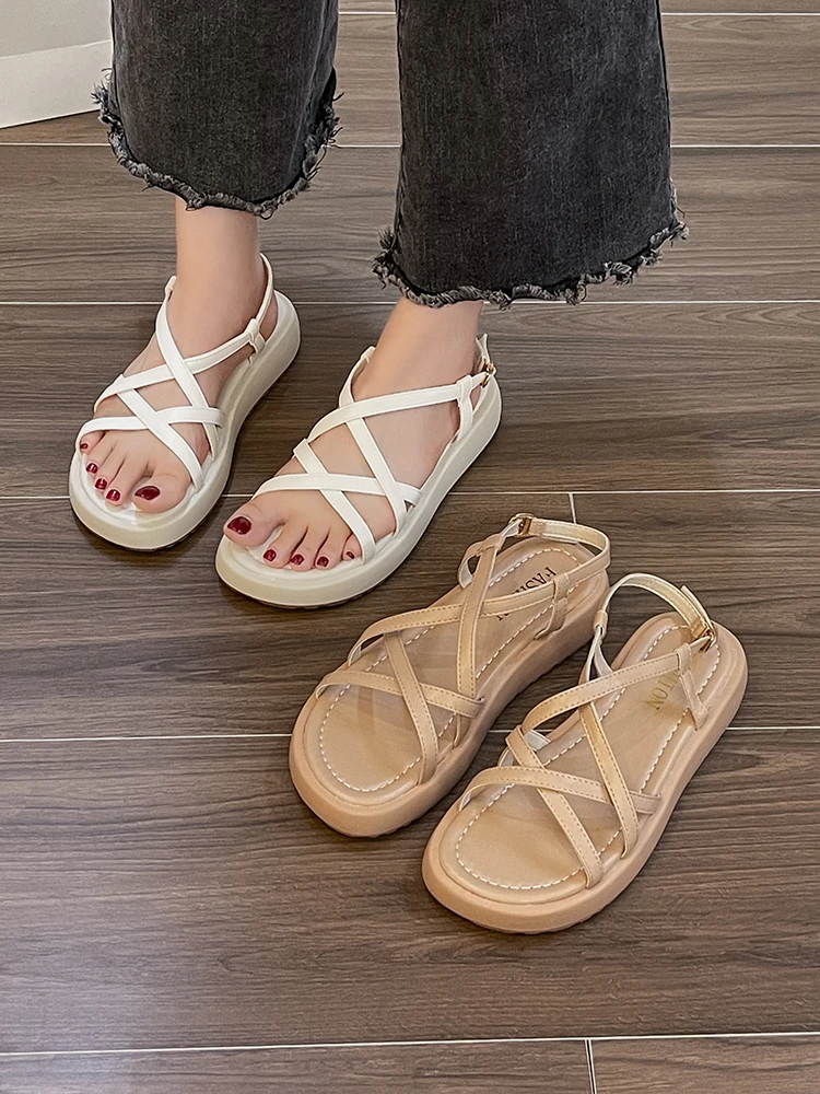Cross Roman Sandals 2023 Women's Female Shoe Med Soft Clogs With Heel All-Match Gladiator New Girls Fashion Medium Flat Beige Co
Cross Roman Sandals 2023 Women's Female Shoe Med Soft Clogs With Heel All-Match Gladiator New Girls Fashion Medium Flat Beige Co