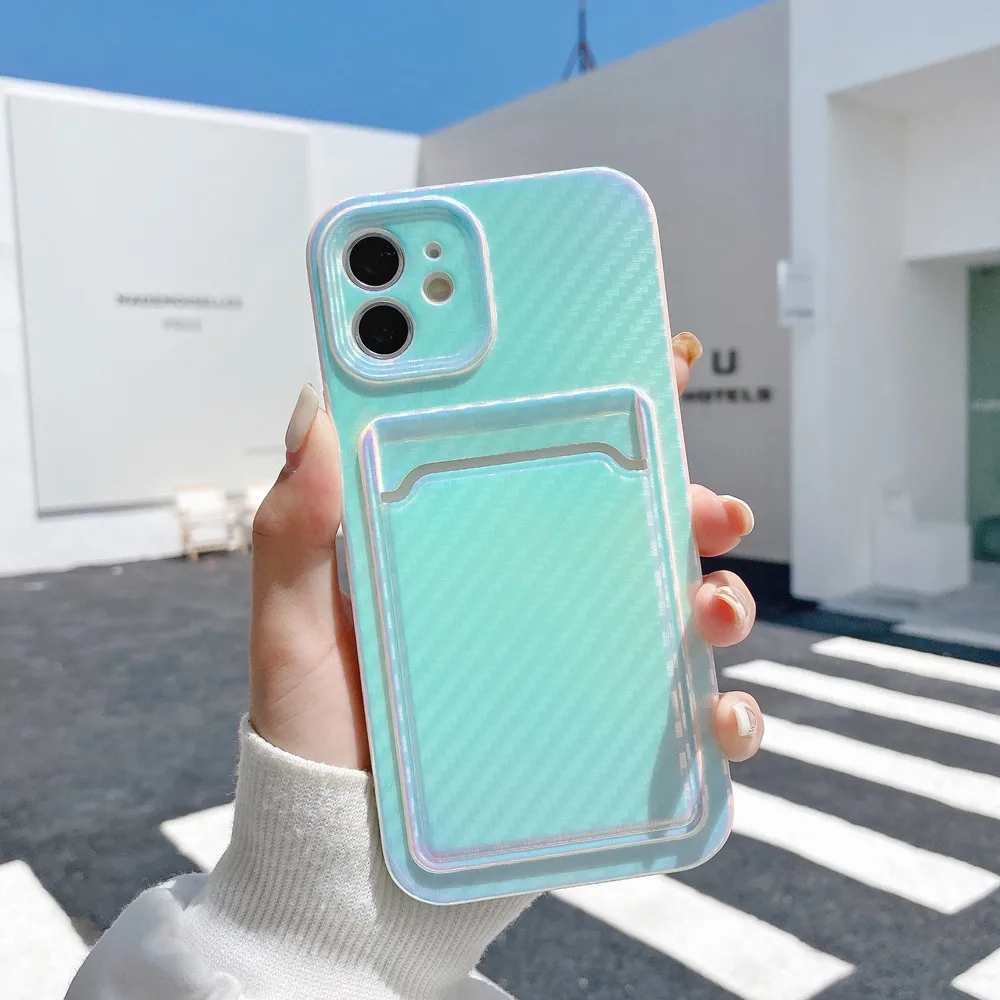 Модный Красочный чехол для телефона с держателем карт iPhone 13 12 11 Pro Max SE 2020 X XR 7 8 Plus