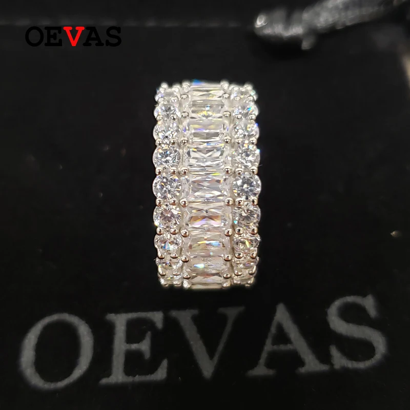 OEVAS Solid 925 Sterling Silver Wedding Rings For Women Sparkling 3 Rows Full High Carbon Diamond Engagement Party Fine Jewelry
OEVAS Solid 925 Sterling Silver Wedding Rings For Women Sparkling 3 Rows Full High Carbon Diamond Engagement Party Fine Jewelry