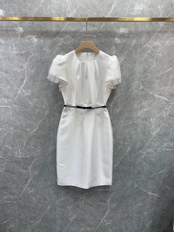 2022 new women fashion short sleeve lace edge belt slim flower bud skirt elegant lady dress 330
2022 new women fashion short sleeve lace edge belt slim flower bud skirt elegant lady dress 330