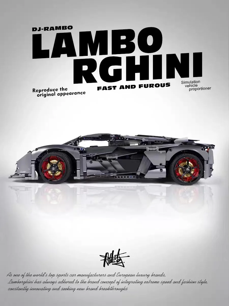Lamborghini building block sports car, mechanical component, high difficulty assembling toy racing car, remote control model car
Lamborghini building block sports car, mechanical component, high difficulty assembling toy racing car, remote control model car