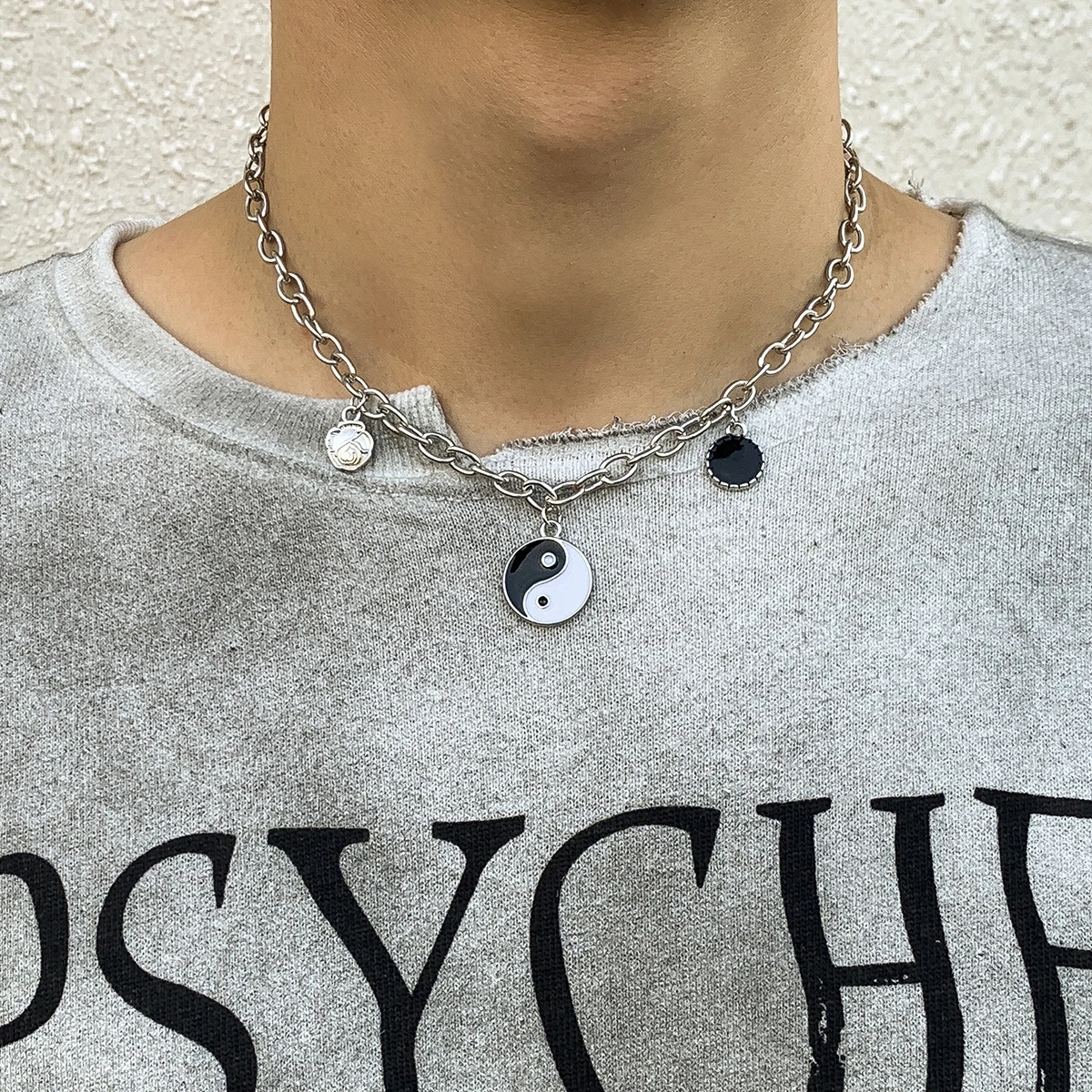 KunJoe Hip Hop Tai Chi Pendant Necklace for Men Punk Silver Color Metal Rose Flower Pendant Link Chain Choker Necklace Jewelry
KunJoe Hip Hop Tai Chi Pendant Necklace for Men Punk Silver Color Metal Rose Flower Pendant Link Chain Choker Necklace Jewelry