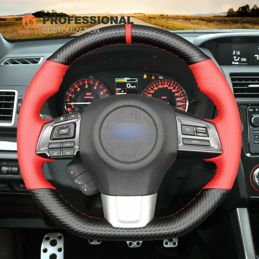 Hand Stitching Interior Durable Carbon Fiber PU Red Leather Car Steering Wheel Cover For Subaru WRX STI
Hand Stitching Interior Durable Carbon Fiber PU Red Leather Car Steering Wheel Cover For Subaru WRX STI