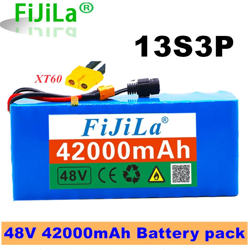 48V Lithium-ionen Batterie 48V 42Ah 1000W 13S3P Lithium-ionen Akku Für 54.6VE-bike Elektro Fahrrad Roller Mit BMS with XT60 plug
48V Lithium-ionen Batterie 48V 42Ah 1000W 13S3P Lithium-ionen Akku Für 54.6VE-bike Elektro Fahrrad Roller Mit BMS with XT60 plug