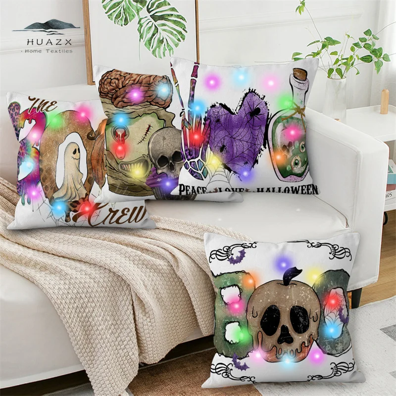 Halloween Themed Pillow Case with LED Home Decor Pumpkin Skull Cushion Cover Living Room Sofa Pillowcase Car Throw Pillows Cover
Halloween Themed Pillow Case with LED Home Decor Pumpkin Skull Cushion Cover Living Room Sofa Pillowcase Car Throw Pillows Cover