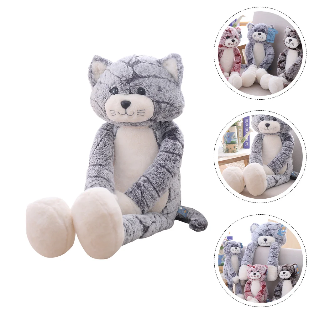 

Plush Cat Toy Pillow Stuffed Animal Cute Kids Leg Kitten Gift Plaything Flipped Funny Large Giant Toys Cartoon Fluffy Body Pet