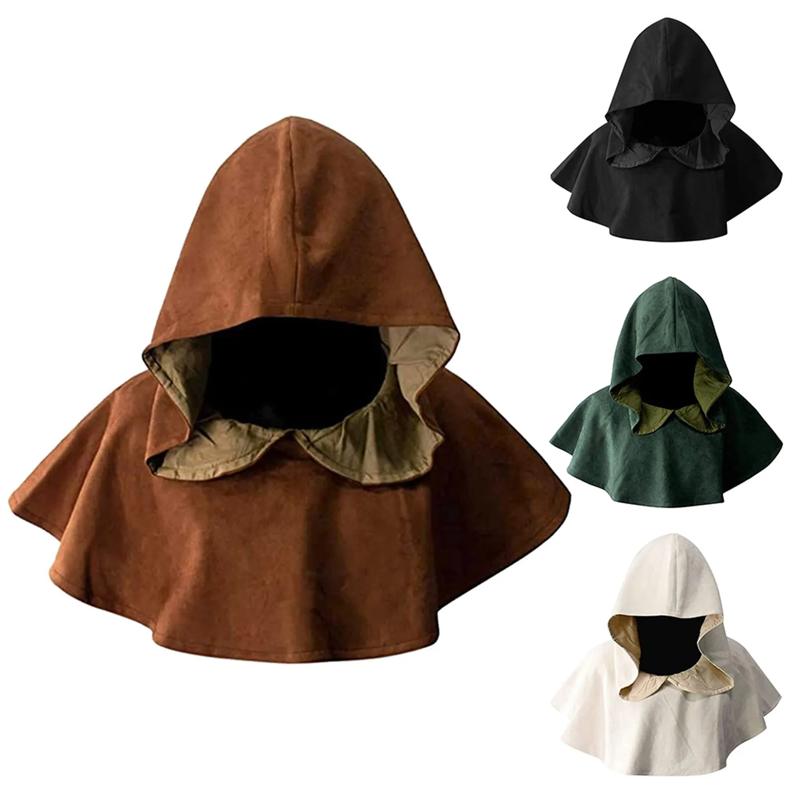 Renaissance Medieval Costume Hooded Cape Short Half Cloak Black Viking Mantle Cloak Halloween Costumes Larp Cape Men Hoods
Renaissance Medieval Costume Hooded Cape Short Half Cloak Black Viking Mantle Cloak Halloween Costumes Larp Cape Men Hoods