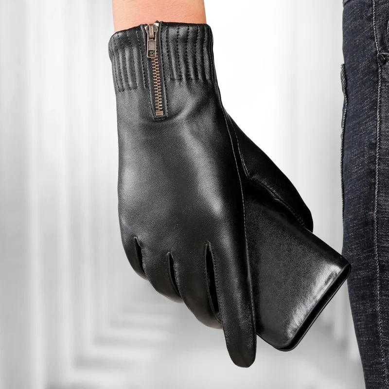 New 2022 Male Genuine Leather Thick Short Gloves Male Zipper Winter Stripe Warm Suede Mittens Driving Black/Brown
New 2022 Male Genuine Leather Thick Short Gloves Male Zipper Winter Stripe Warm Suede Mittens Driving Black/Brown