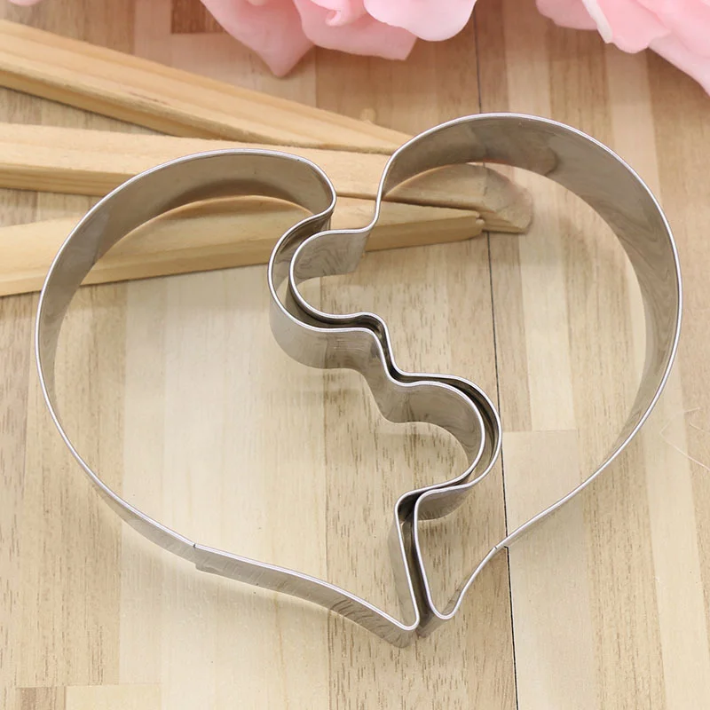 2 Pcs Heart Cookie Molds Left Right Heart Shaped Cookie Cutter Funny Love Wedding Puzzles Romantic Cookies Mold Biscuits Stamp
2 Pcs Heart Cookie Molds Left Right Heart Shaped Cookie Cutter Funny Love Wedding Puzzles Romantic Cookies Mold Biscuits Stamp