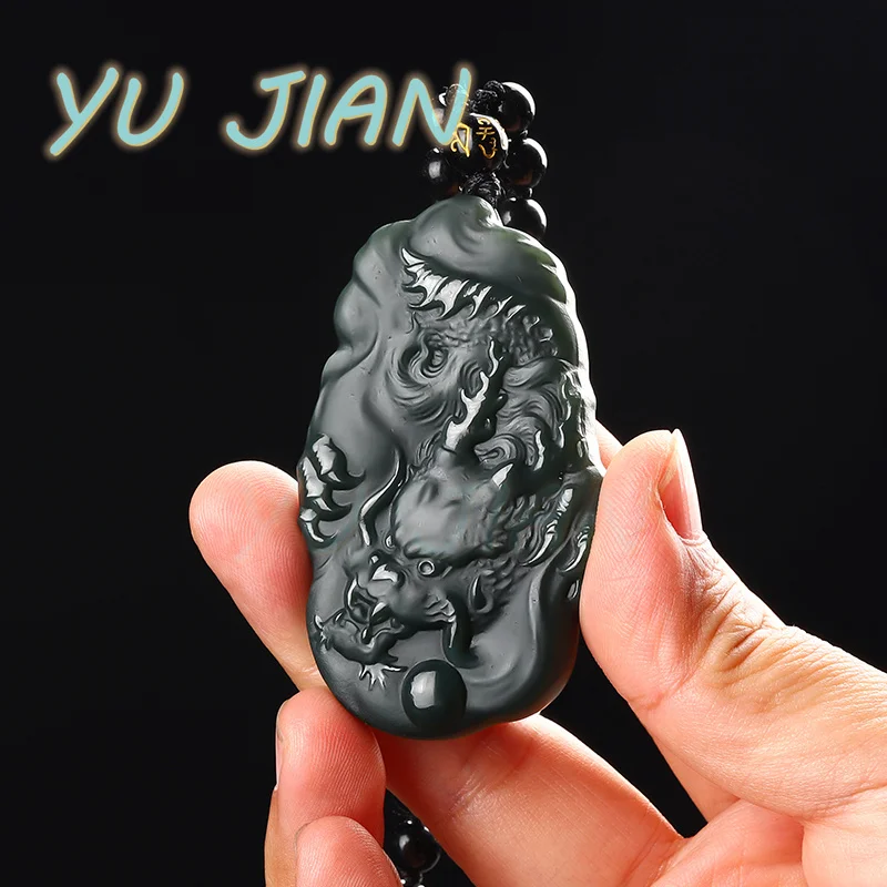 

Новый оригинальный экологичный нефритовый двусторонний кулон Fengshui с ручной резьбой ожерелье с подвеской с цепочкой ювелирные изделия из драгоценных камней