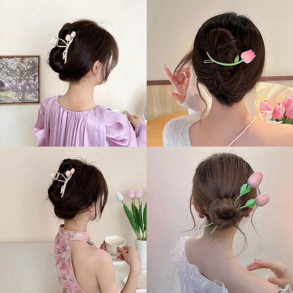 Tulips Hairpin Tulips Hair Claws Flowers Hair Clip Makeup Bath Hair Accessories Headwear for Women Sweet Colorful Hair Claw
Tulips Hairpin Tulips Hair Claws Flowers Hair Clip Makeup Bath Hair Accessories Headwear for Women Sweet Colorful Hair Claw