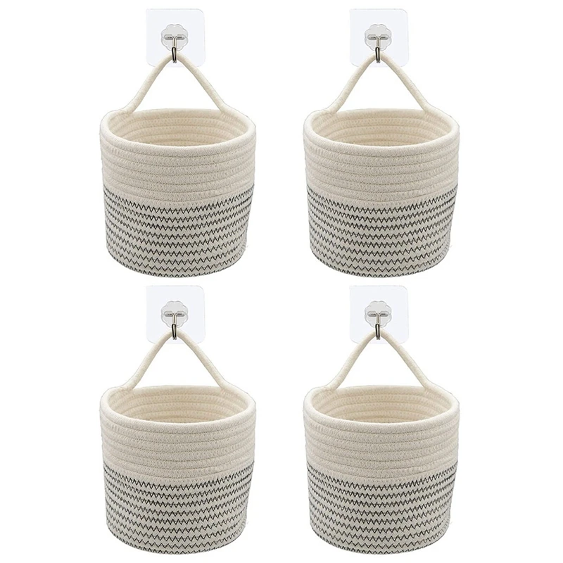 4Pcs Wall Hanging Organizer Storage Basket Cute Cotton Rope Woven Basket Closet Storage Bin Hanging Rope Basket
4Pcs Wall Hanging Organizer Storage Basket Cute Cotton Rope Woven Basket Closet Storage Bin Hanging Rope Basket