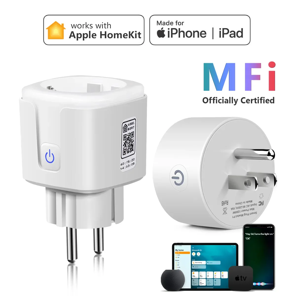 NEW2023 Smart Home Homekit Smart Socket EU Plug Network WiFi Outlet Use Siri Voice Control Only Work With Home APP
NEW2023 Smart Home Homekit Smart Socket EU Plug Network WiFi Outlet Use Siri Voice Control Only Work With Home APP