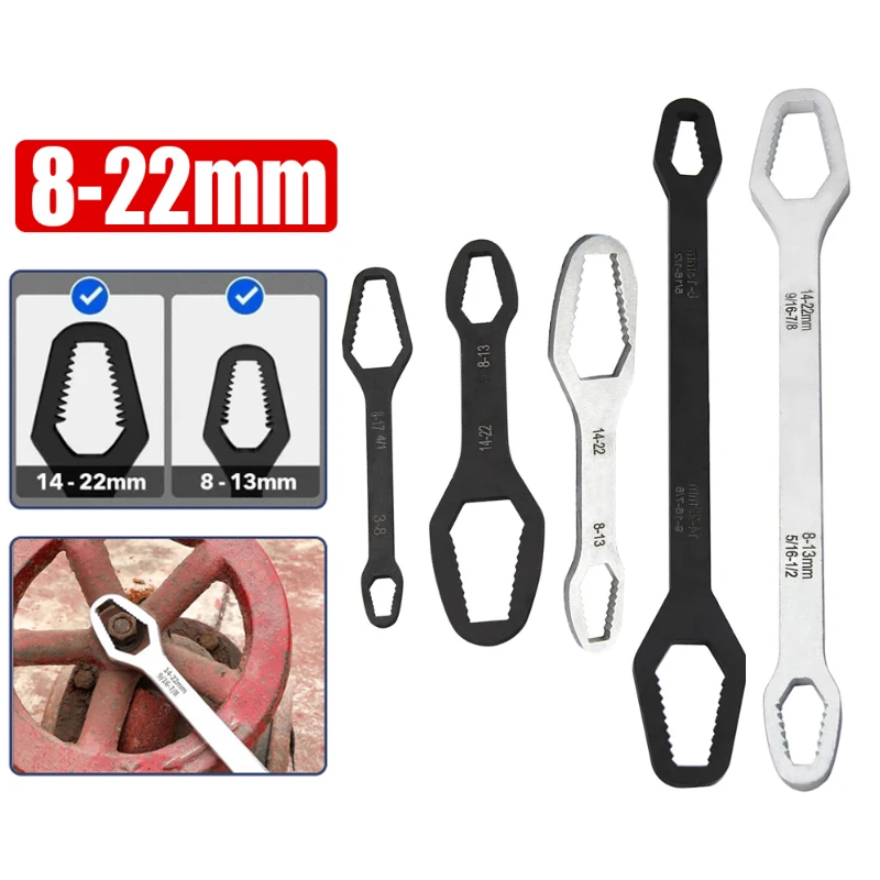 8-22mm Universal Torx Wrench Self-tightening Adjustable Ratchet Wrench Torque Board Double-head Multipurpose Spanner Hand Tools
8-22mm Universal Torx Wrench Self-tightening Adjustable Ratchet Wrench Torque Board Double-head Multipurpose Spanner Hand Tools