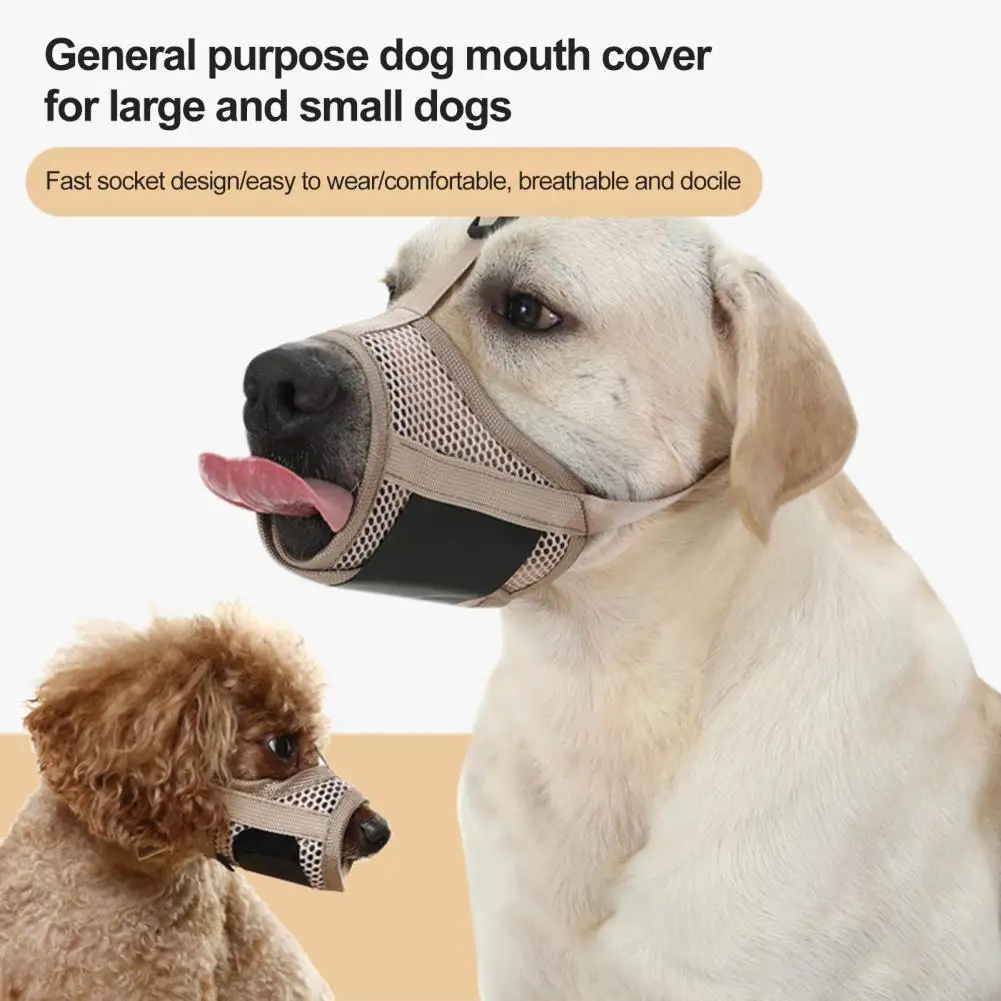 

Mesh Dog Muzzle Adjustable Breathable Dog Muzzle Widened Fastener Tape Design for Anti-biting Barking Chewing Pet Supplies Pet