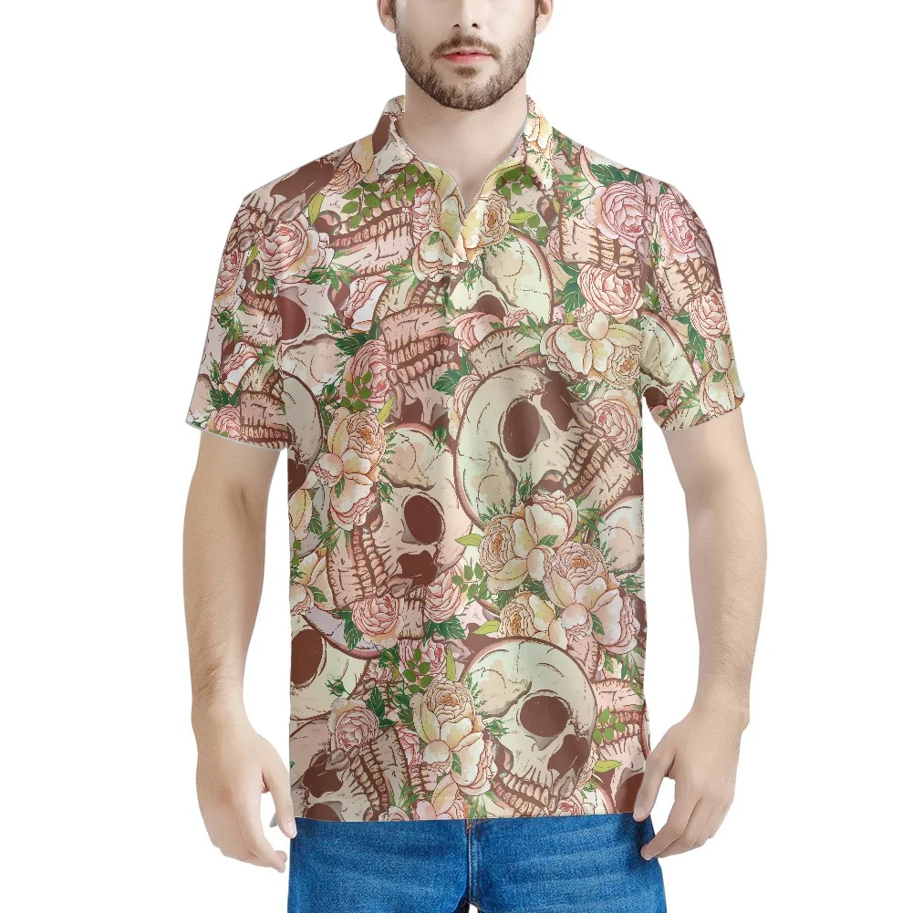 Рубашка-поло с коротким рукавом и отложным воротником, в уличном стиле 
Рубашка-поло с коротким рукавом и отложным воротником, в уличном стиле