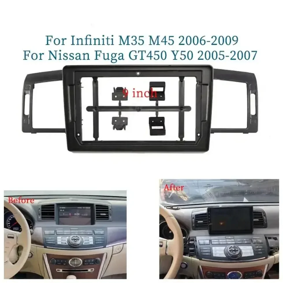 Для Infiniti M35 M45 Nissan Fuga GT450 Y50 9-дюймовый автомобильный каркас лицевой адаптер