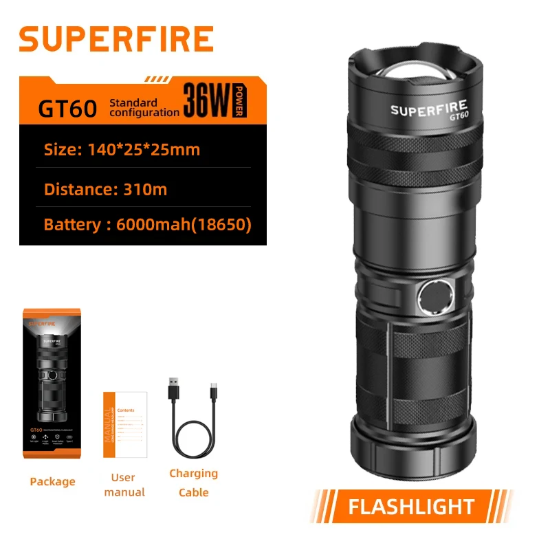 Superfire GT60 фонарик 1680 люмен 
Superfire GT60 фонарик 1680 люмен