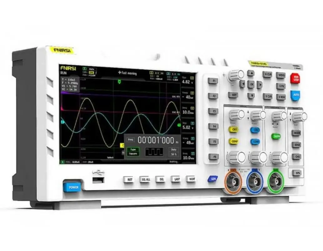 FNIRSI-1014D Desktop Oscilloscope 100MHZ*2 1GS/s 2 in 1 Dual Channel Digital Oscilloscope 10MHZ Signal Generator
FNIRSI-1014D Desktop Oscilloscope 100MHZ*2 1GS/s 2 in 1 Dual Channel Digital Oscilloscope 10MHZ Signal Generator