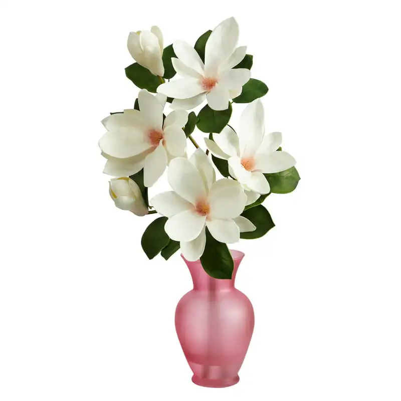 24" White Japanese Magnolia Artificial Flower Arrangement in Rose Colored Vase Wedding Party Vase Home Autumn Decoration Fake Fl
24" White Japanese Magnolia Artificial Flower Arrangement in Rose Colored Vase Wedding Party Vase Home Autumn Decoration Fake Fl