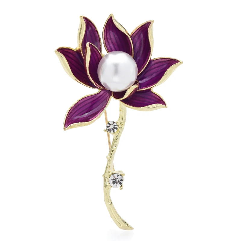 Wuli&baby Pearl Lotus Flower Brooches Pins For Women Unisex 3-color Enamel Flower Party Office Brooch Gifts
Wuli&baby Pearl Lotus Flower Brooches Pins For Women Unisex 3-color Enamel Flower Party Office Brooch Gifts