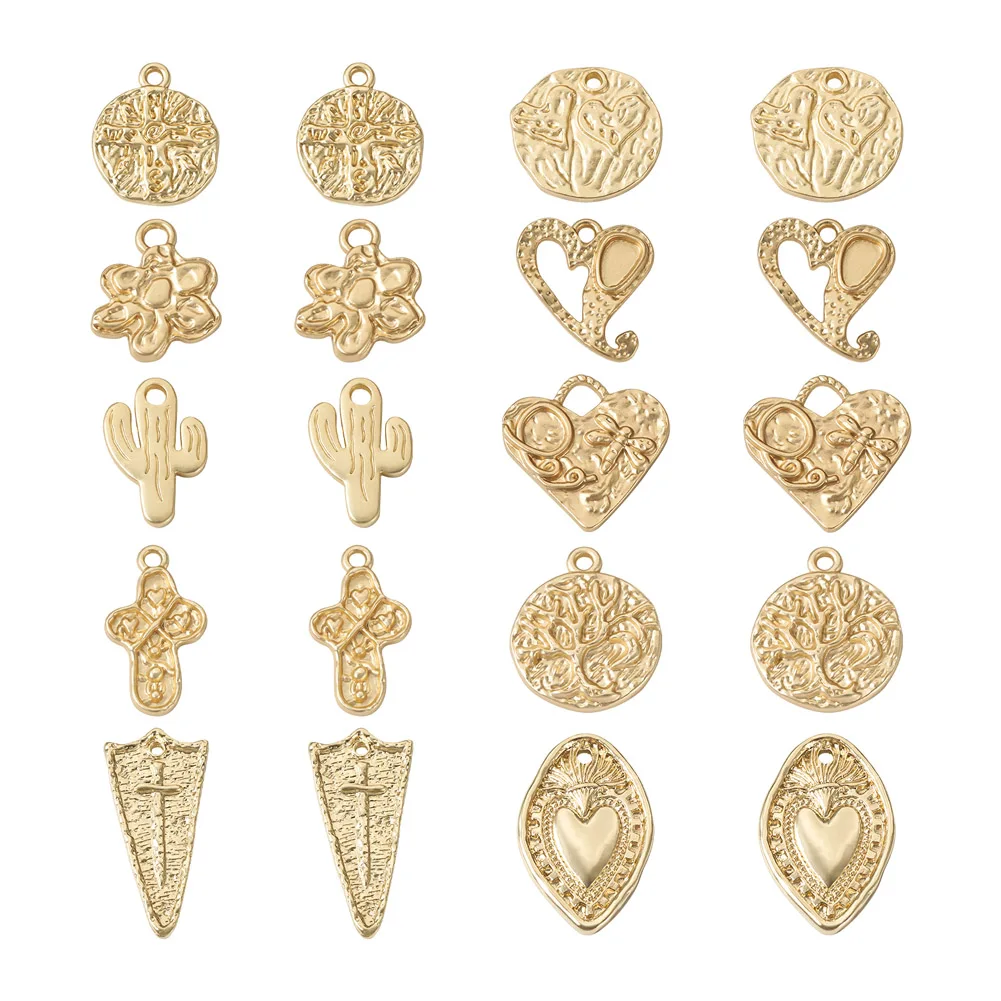 Kissitty 20Pcs 10 Style Flat Round Cross Heart Alloy Pendants Matte Style Charms For Necklace Bracelet Jewelry Making Gift
Kissitty 20Pcs 10 Style Flat Round Cross Heart Alloy Pendants Matte Style Charms For Necklace Bracelet Jewelry Making Gift