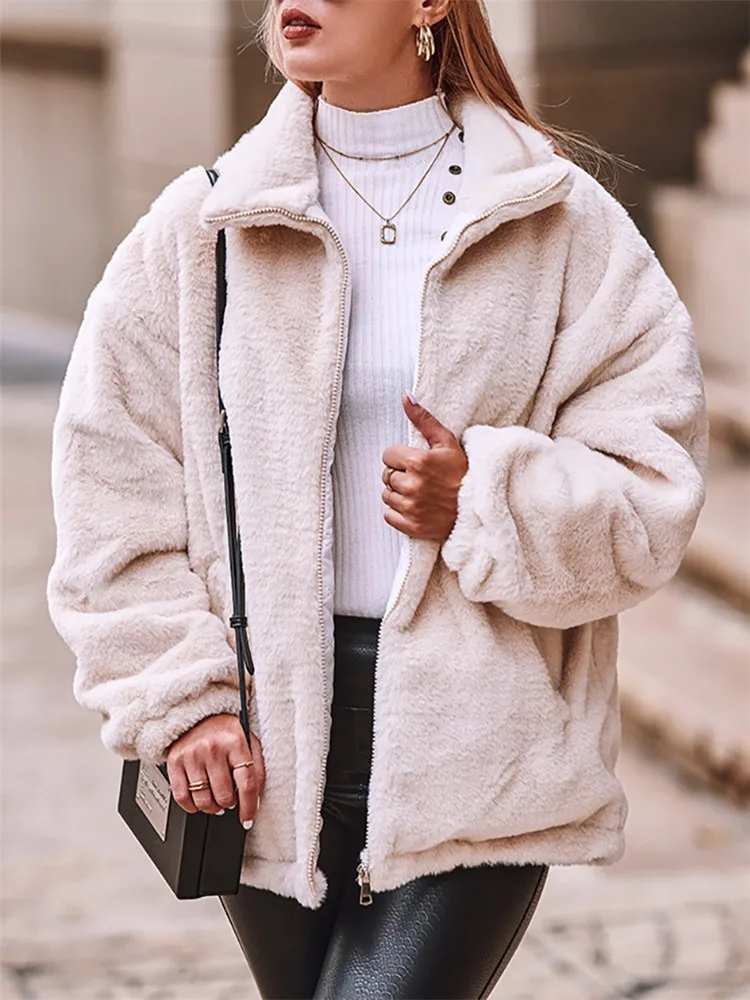 Fur Coat Women Winter Clothes Women Korean Fashion Faux Fur High Neck Zipper Design Fuzzy Coat Casual Elegant Ropa Invierno
Fur Coat Women Winter Clothes Women Korean Fashion Faux Fur High Neck Zipper Design Fuzzy Coat Casual Elegant Ropa Invierno