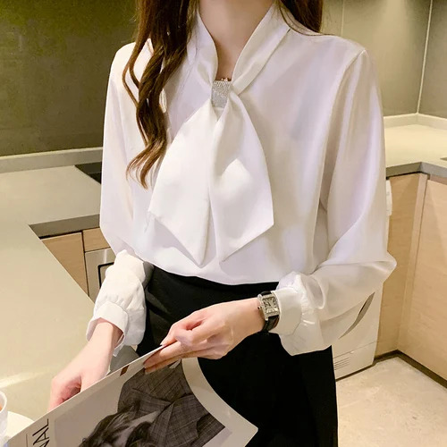 Long Sleeve Office White Blouse Shirt Blouse Women Blusas Mujer De Moda 2022 Bow V-Neck Chiffon Blouse Tops Women Blusa
Long Sleeve Office White Blouse Shirt Blouse Women Blusas Mujer De Moda 2022 Bow V-Neck Chiffon Blouse Tops Women Blusa