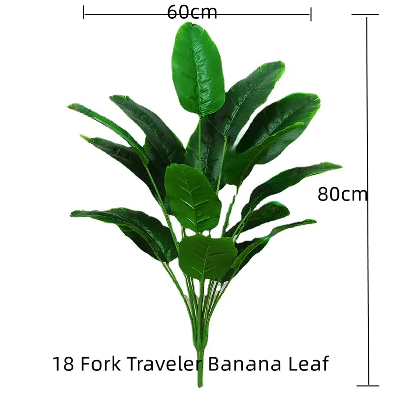 

80cm Tropical Plant Large Artificial Banana Tree Fake Bird of Paradise Plastic Banana Leaves for Home Garden Wedding Decoration