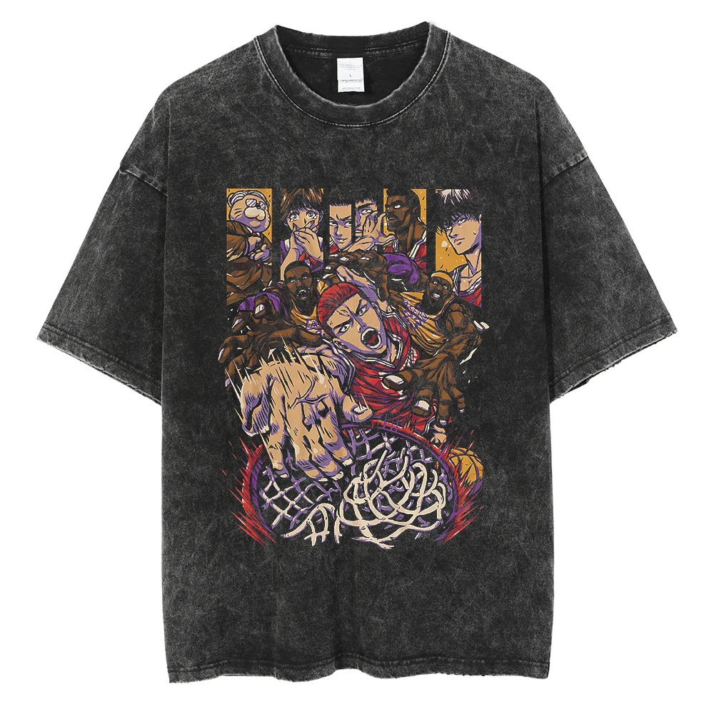Harajuku Men Washed T Shirt Japanese Anime SLAM DUNK Print Vintage T-Shirt Summer New Cotton Short Sleeve T Shirts Tops Tee
Harajuku Men Washed T Shirt Japanese Anime SLAM DUNK Print Vintage T-Shirt Summer New Cotton Short Sleeve T Shirts Tops Tee