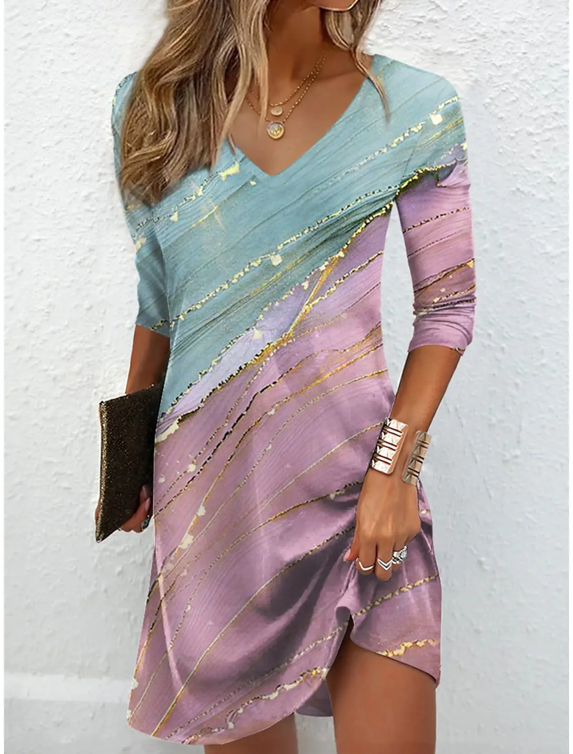 Women's Casual Dresses Spring Fall Dresses Geometric Pattern Print V Neck Mini Dress Fashion Streetwear Everyday Summer Dress
Women's Casual Dresses Spring Fall Dresses Geometric Pattern Print V Neck Mini Dress Fashion Streetwear Everyday Summer Dress