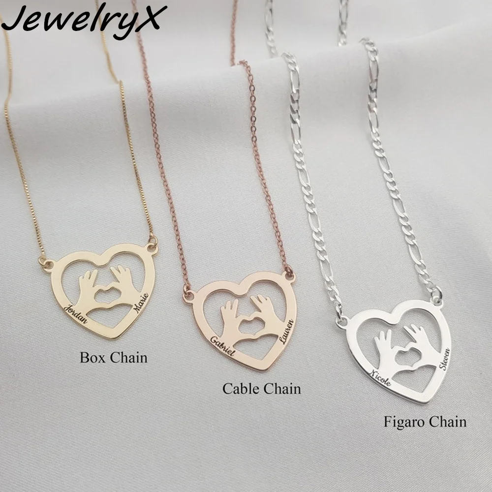 JewelryX Personality Custom Heart Name Necklaces Stainless Steel Hollow Hand Carved Nameplate Pendant Choker For Women Jewelry
JewelryX Personality Custom Heart Name Necklaces Stainless Steel Hollow Hand Carved Nameplate Pendant Choker For Women Jewelry