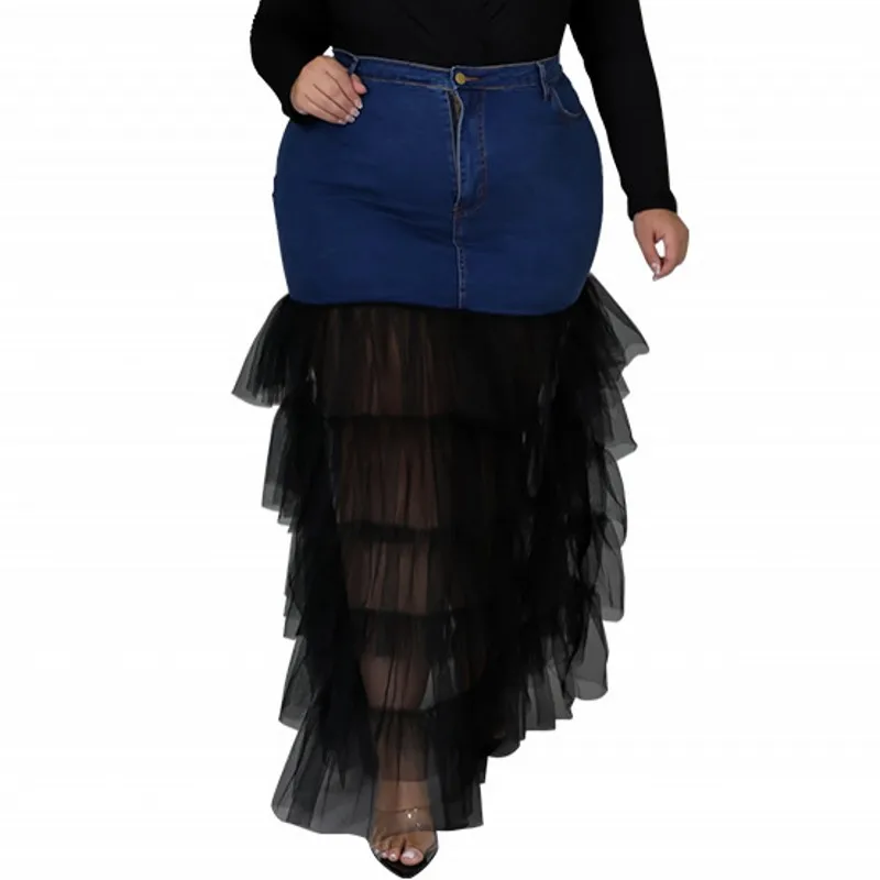 High Waist Long Skirt Women Skinny Pockets Clothes Vestidos Summer New Ruched Mesh Patchwork Streetwear Denim Skirts Ropa Mujer
High Waist Long Skirt Women Skinny Pockets Clothes Vestidos Summer New Ruched Mesh Patchwork Streetwear Denim Skirts Ropa Mujer